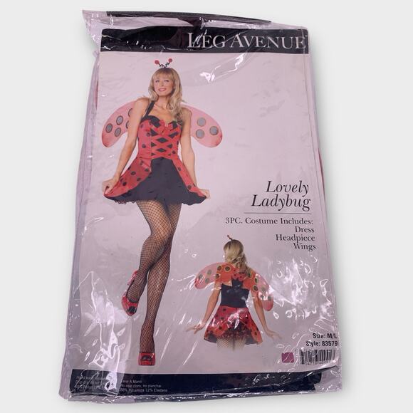 Leg Avenue Lovely Ladybug Wings Sexy Dress Costume M/L NEW - Picture 1 of 5